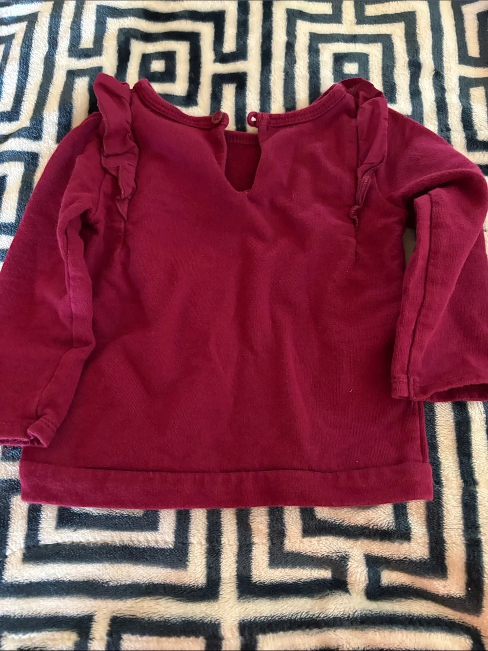 Carter's Long Sleeve Ruffle Top - Burgundy